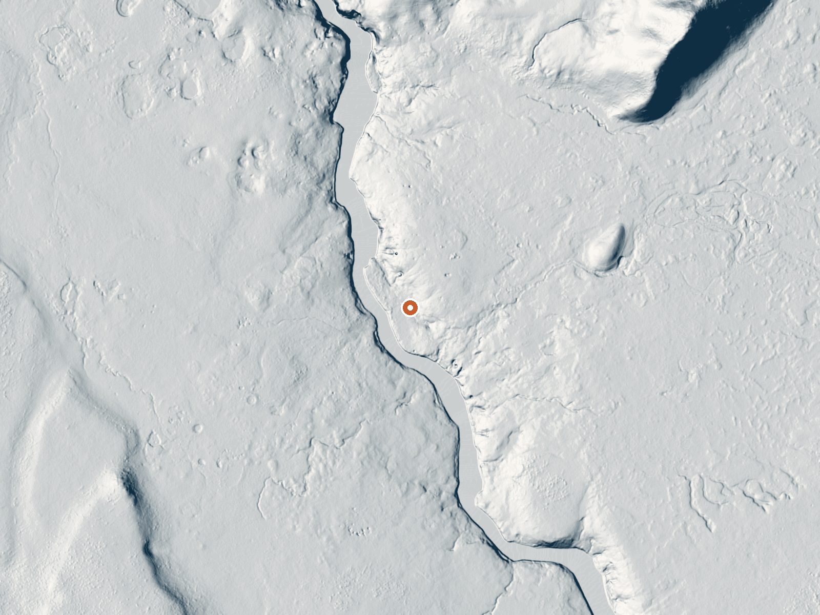 LiDAR bare-earth view of the same ground around River Group