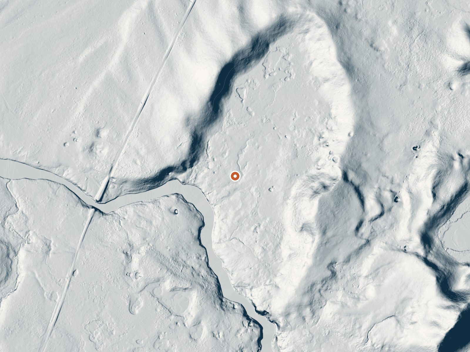 LiDAR bare-earth view of the same ground around River Group