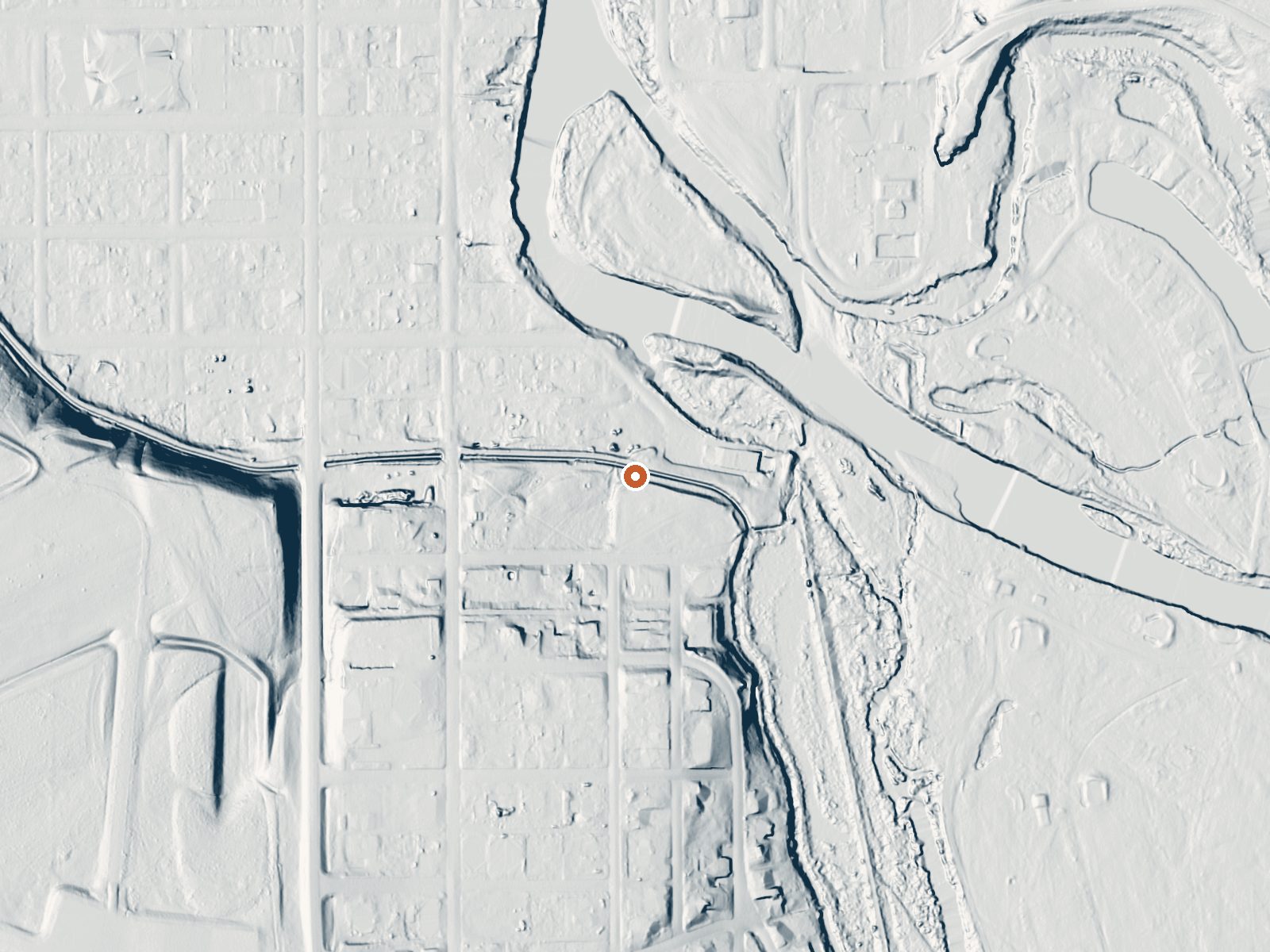 LiDAR bare-earth view of the same ground around Saratoga Hot Springs