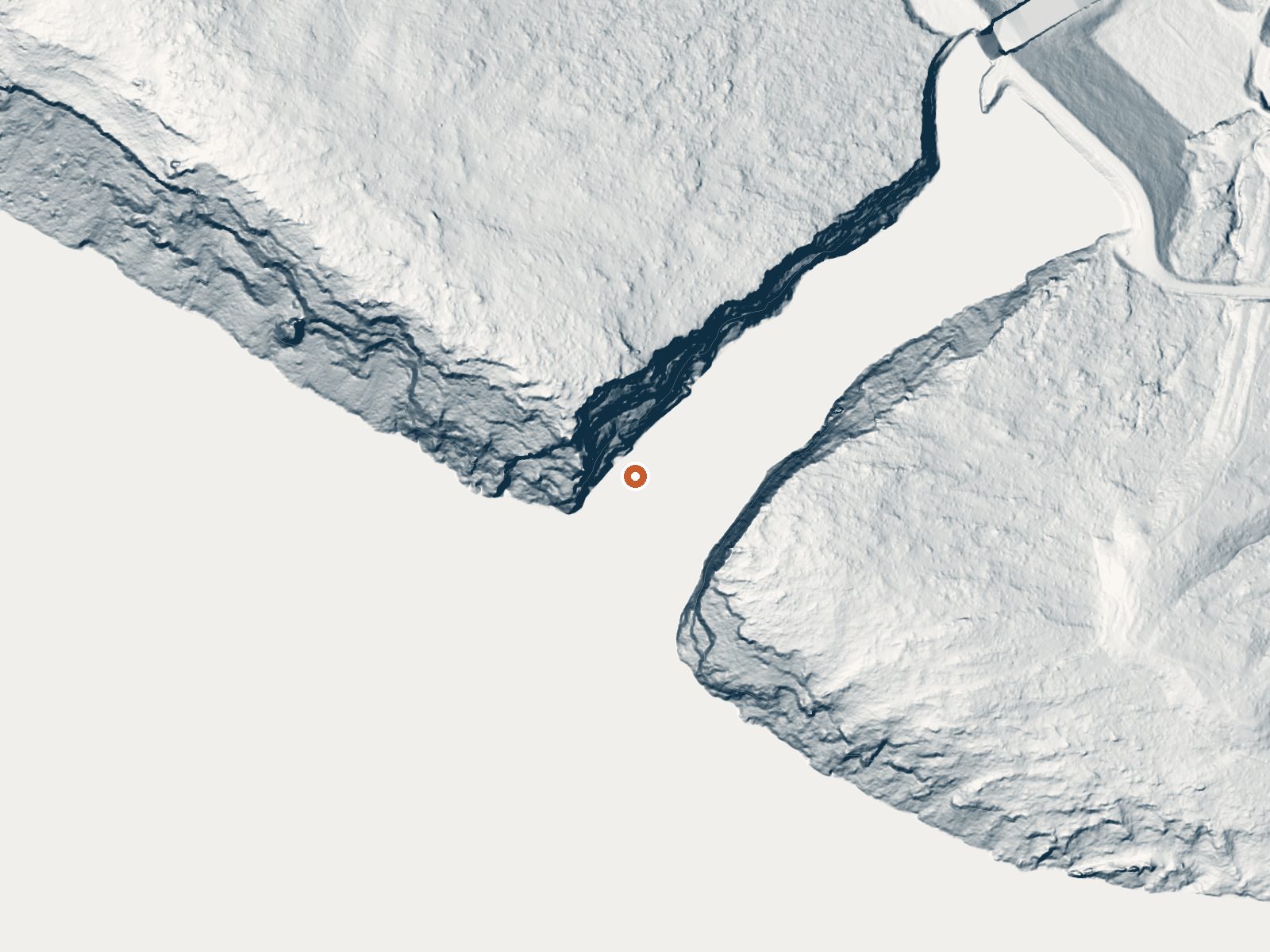 LiDAR bare-earth view of the same ground around Alcova Hot Springs