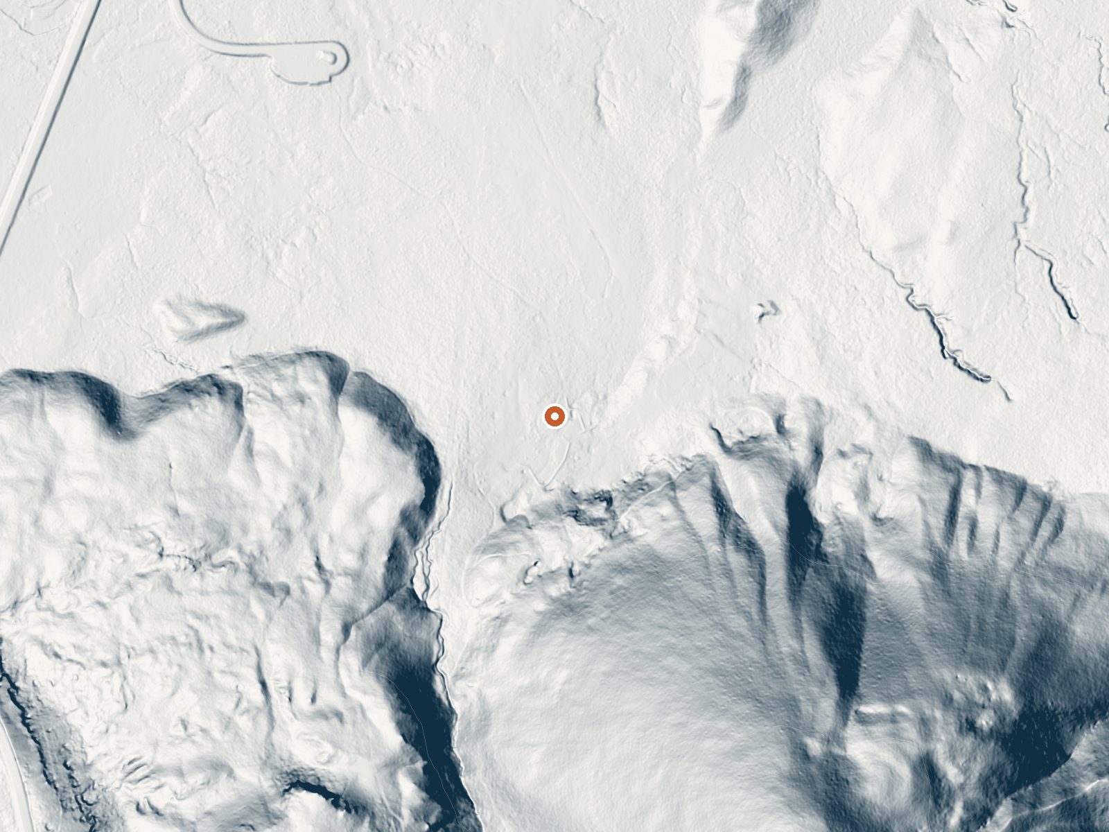 LiDAR bare-earth view of the same ground around Artists Paintpots