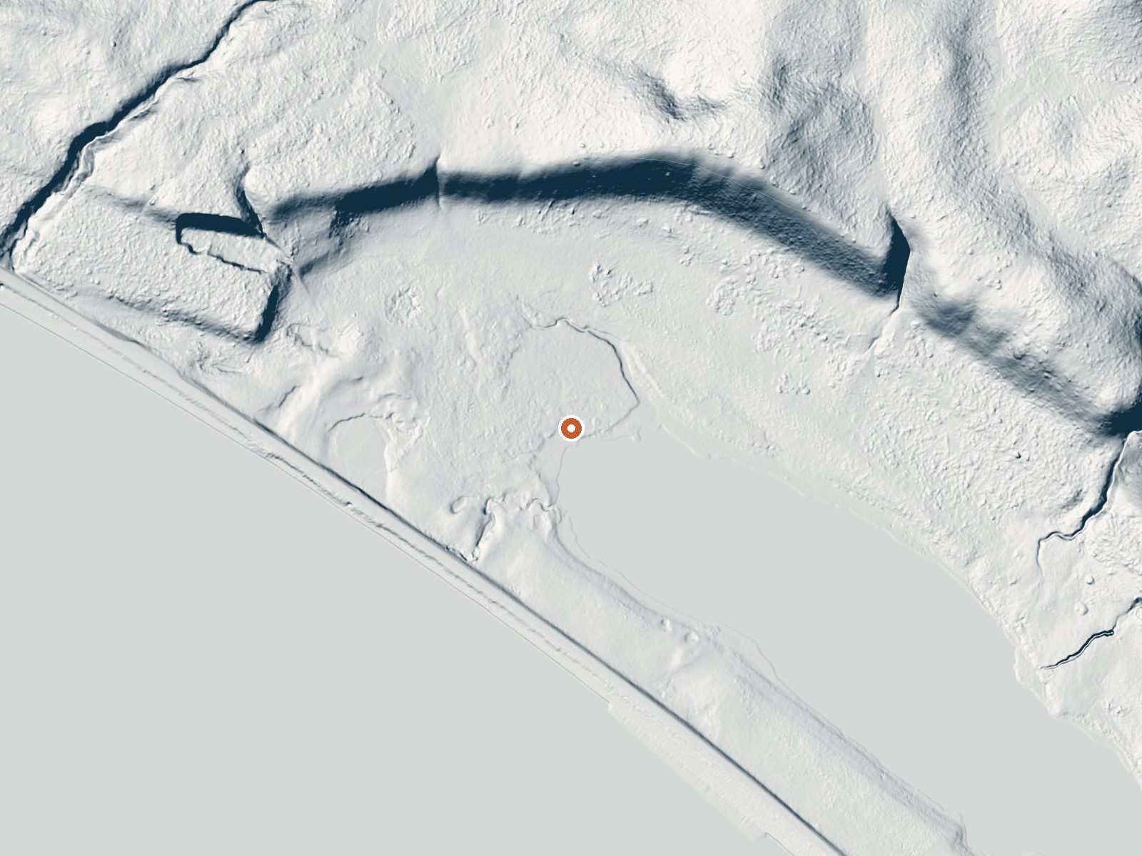 LiDAR bare-earth view of the same ground around Beach Springs