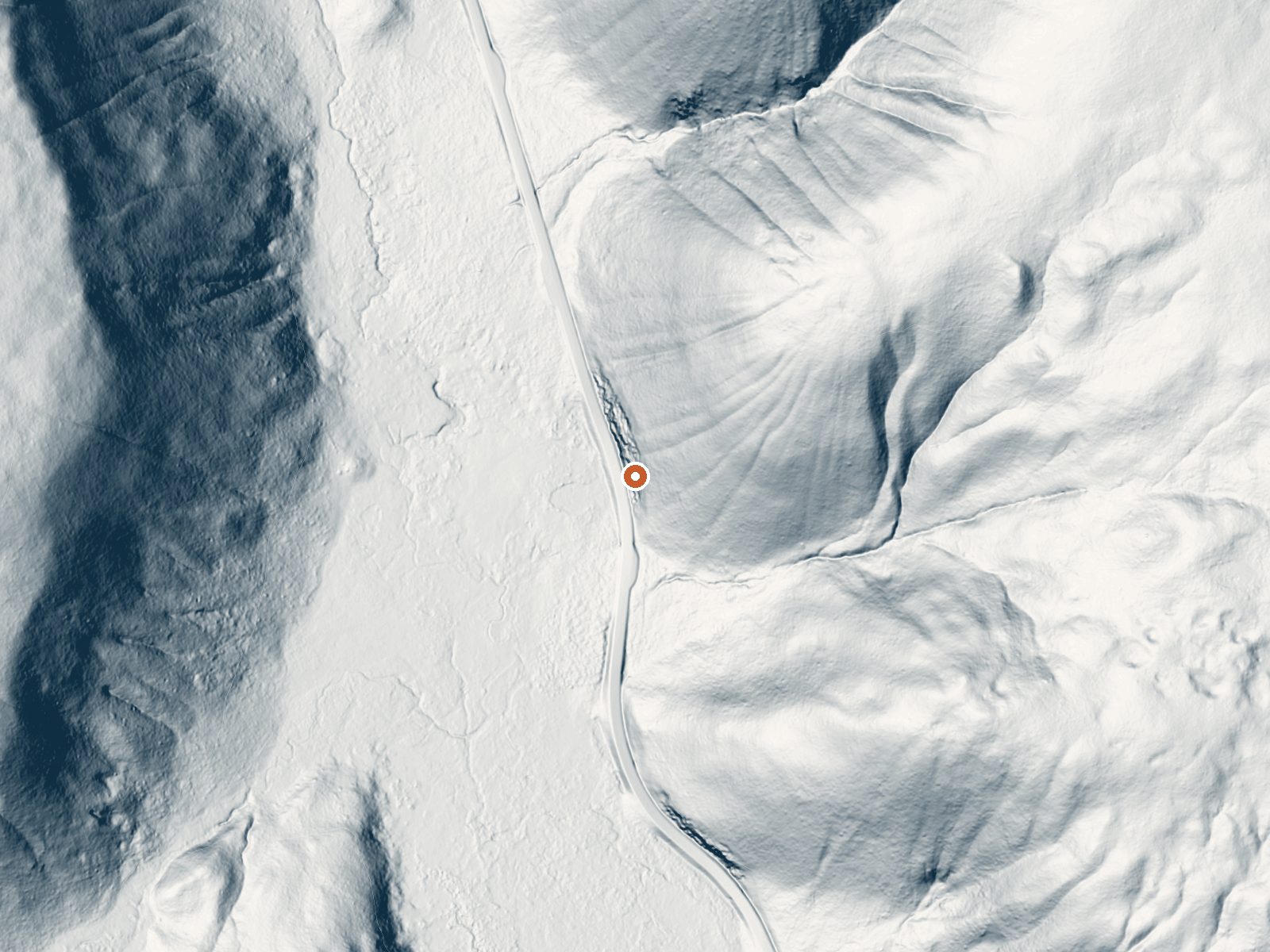 LiDAR bare-earth view of the same ground around Bijah Spring
