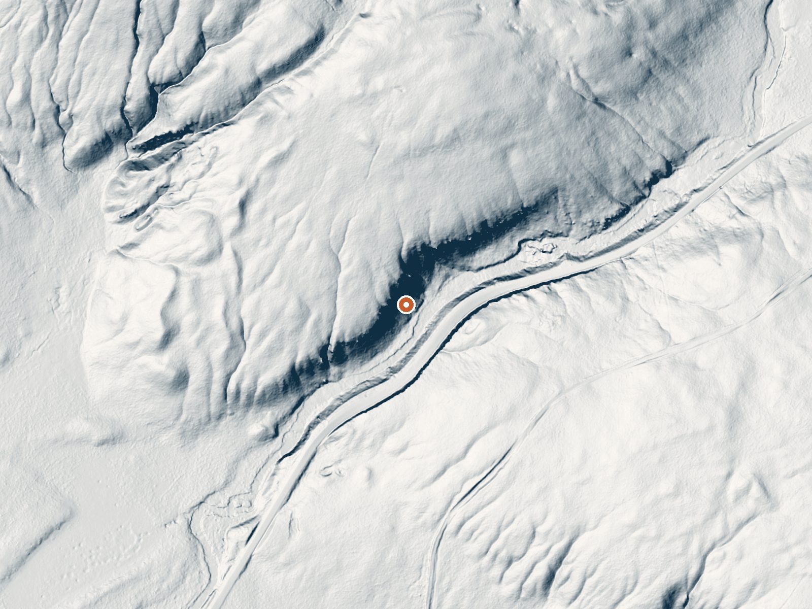 LiDAR bare-earth view of the same ground around Chocolate Pots