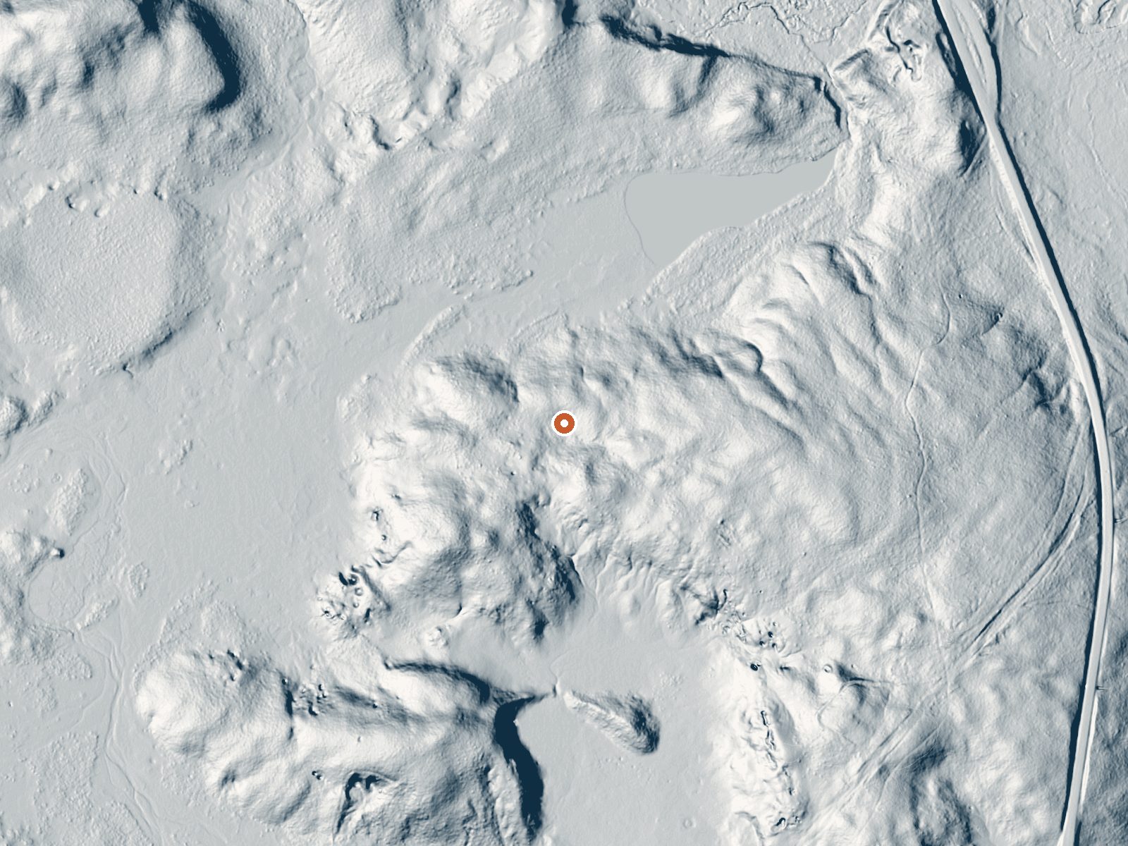 LiDAR bare-earth view of the same ground around Cistern Spring