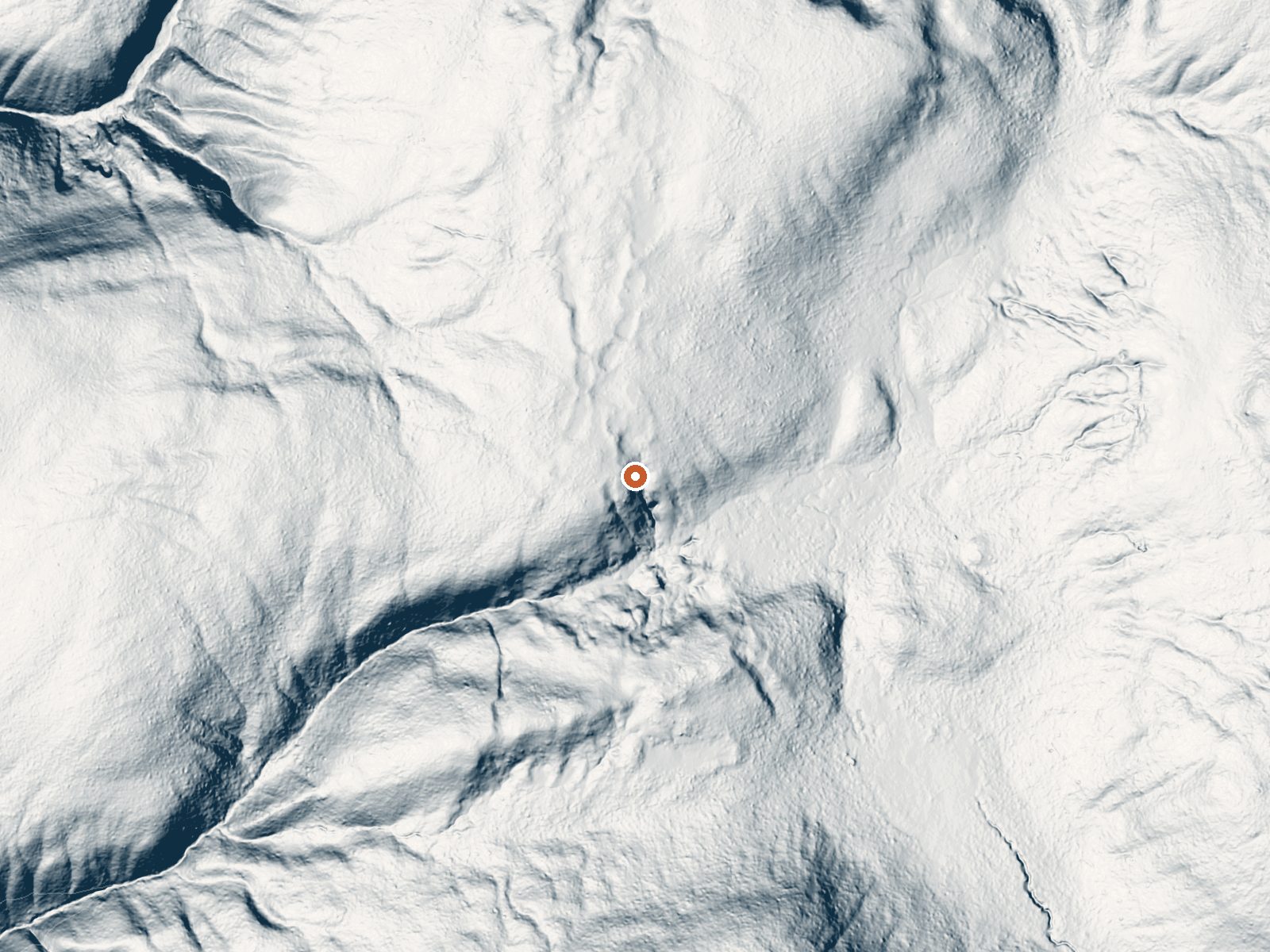 LiDAR bare-earth view of the same ground around Coffee Pot Hot Springs
