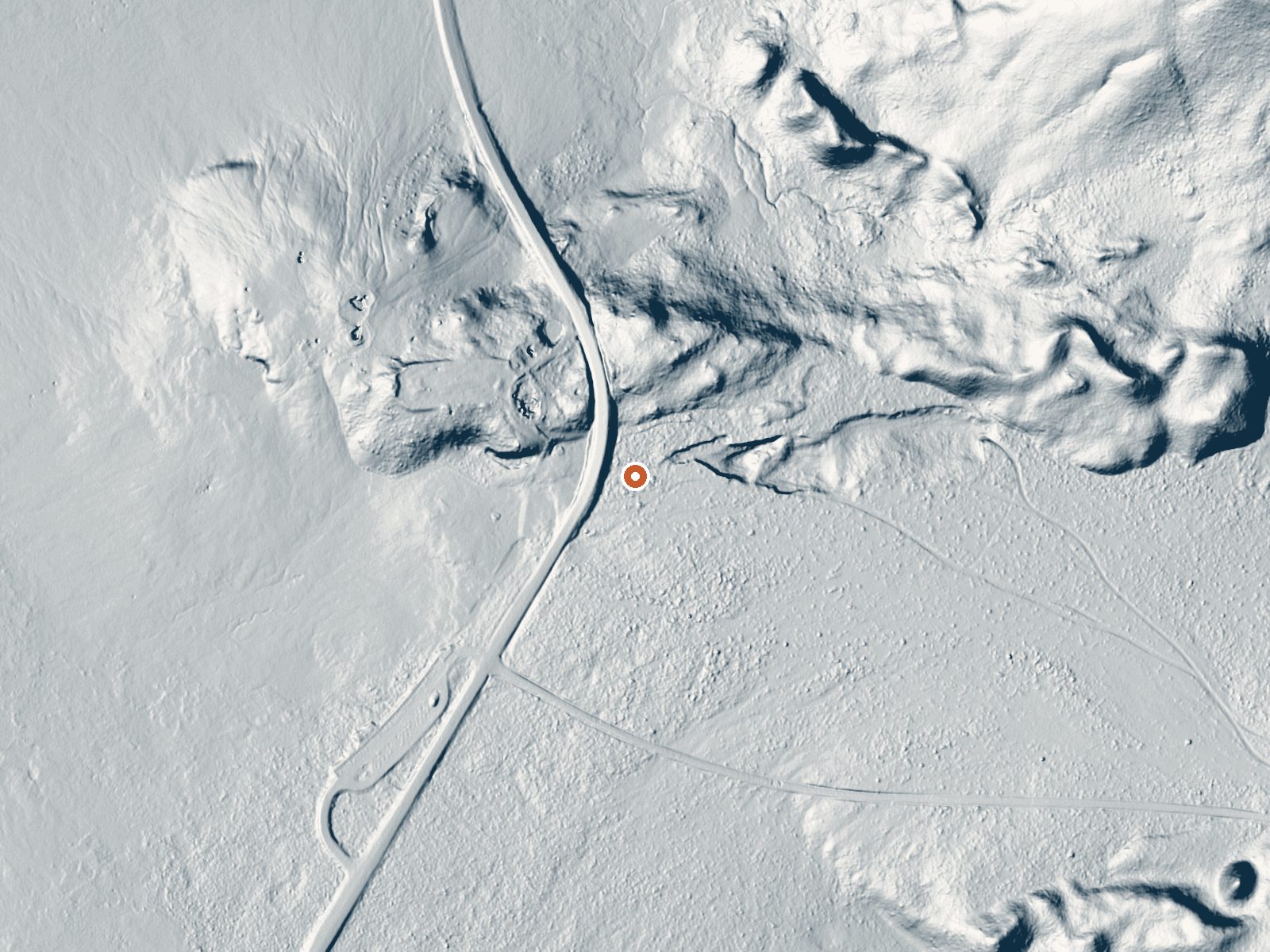 LiDAR bare-earth view of the same ground around Fountain Paint Pot