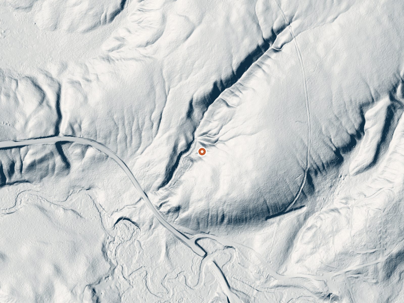LiDAR bare-earth view of the same ground around Gas Vent