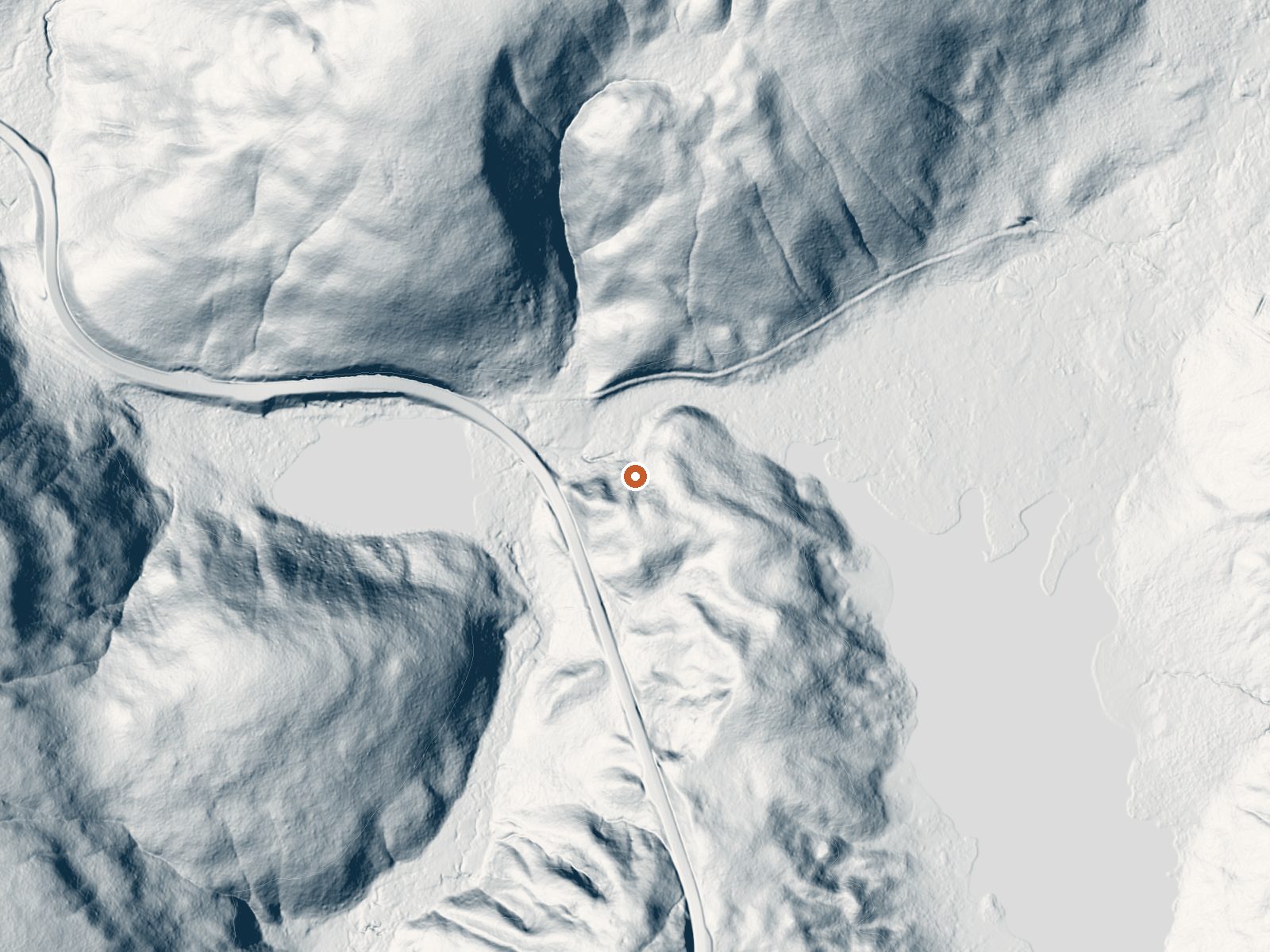 LiDAR bare-earth view of the same ground around Gas Vent