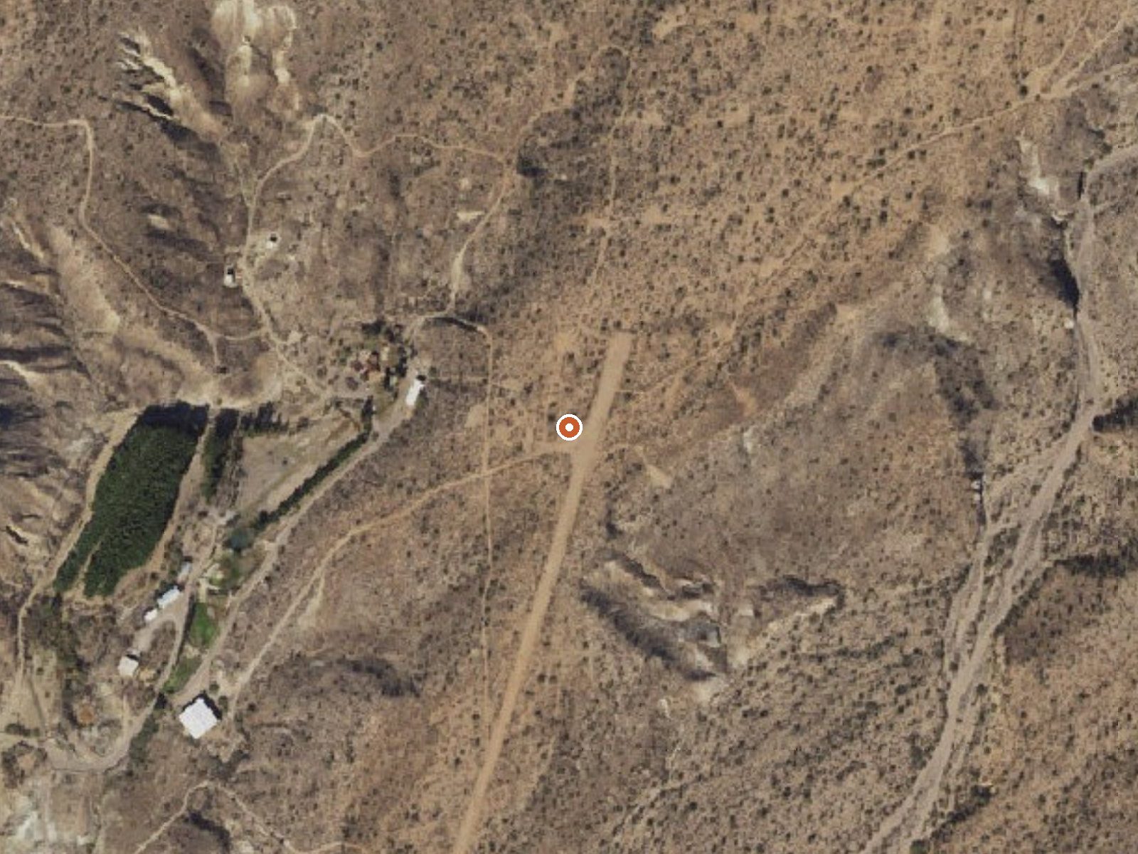 Aerial view of the ground around Cofer Hot Spring