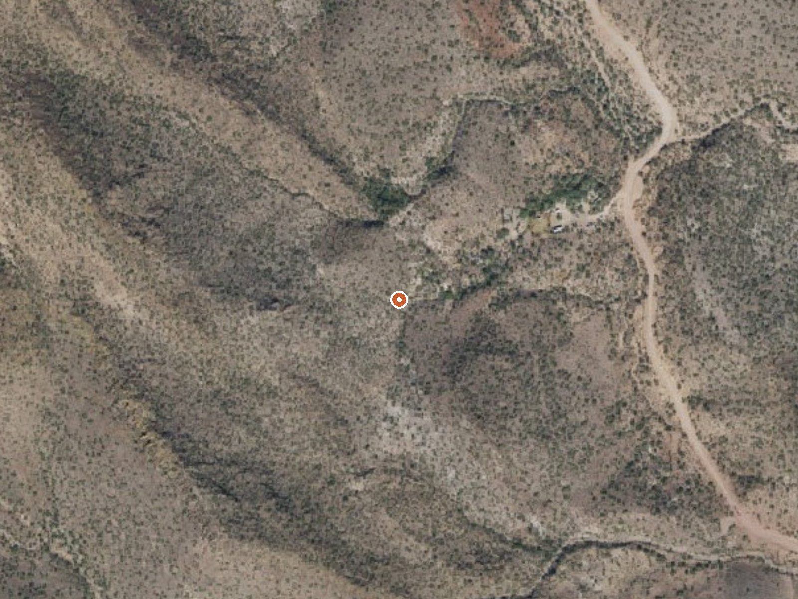 Aerial view of the ground around Mitchell Spring