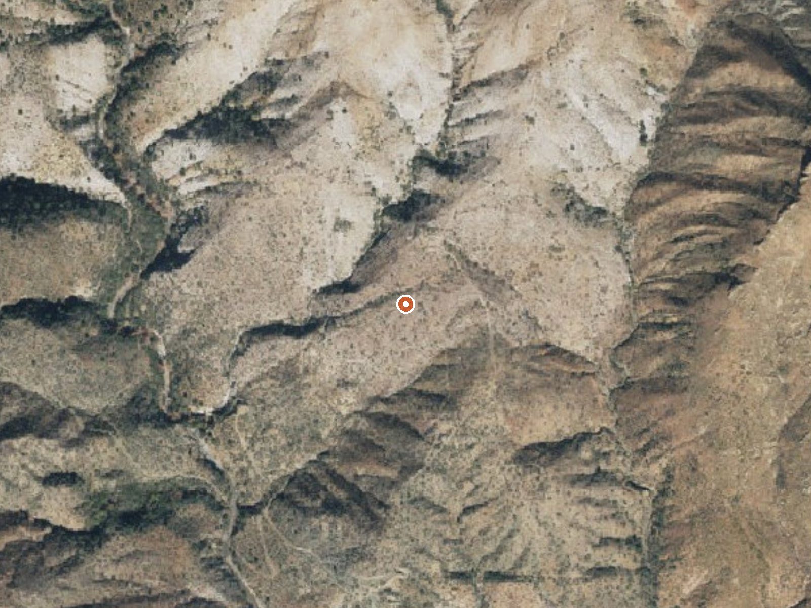 Aerial view of the ground around Pioneer Spring