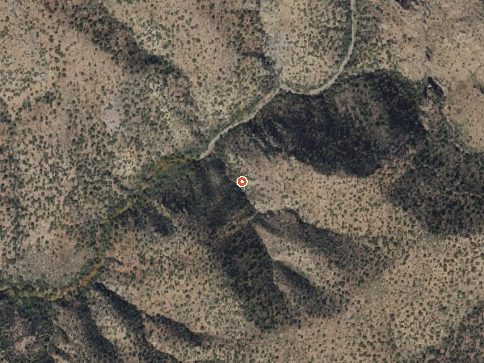 Aerial view of the ground around Warm Spring