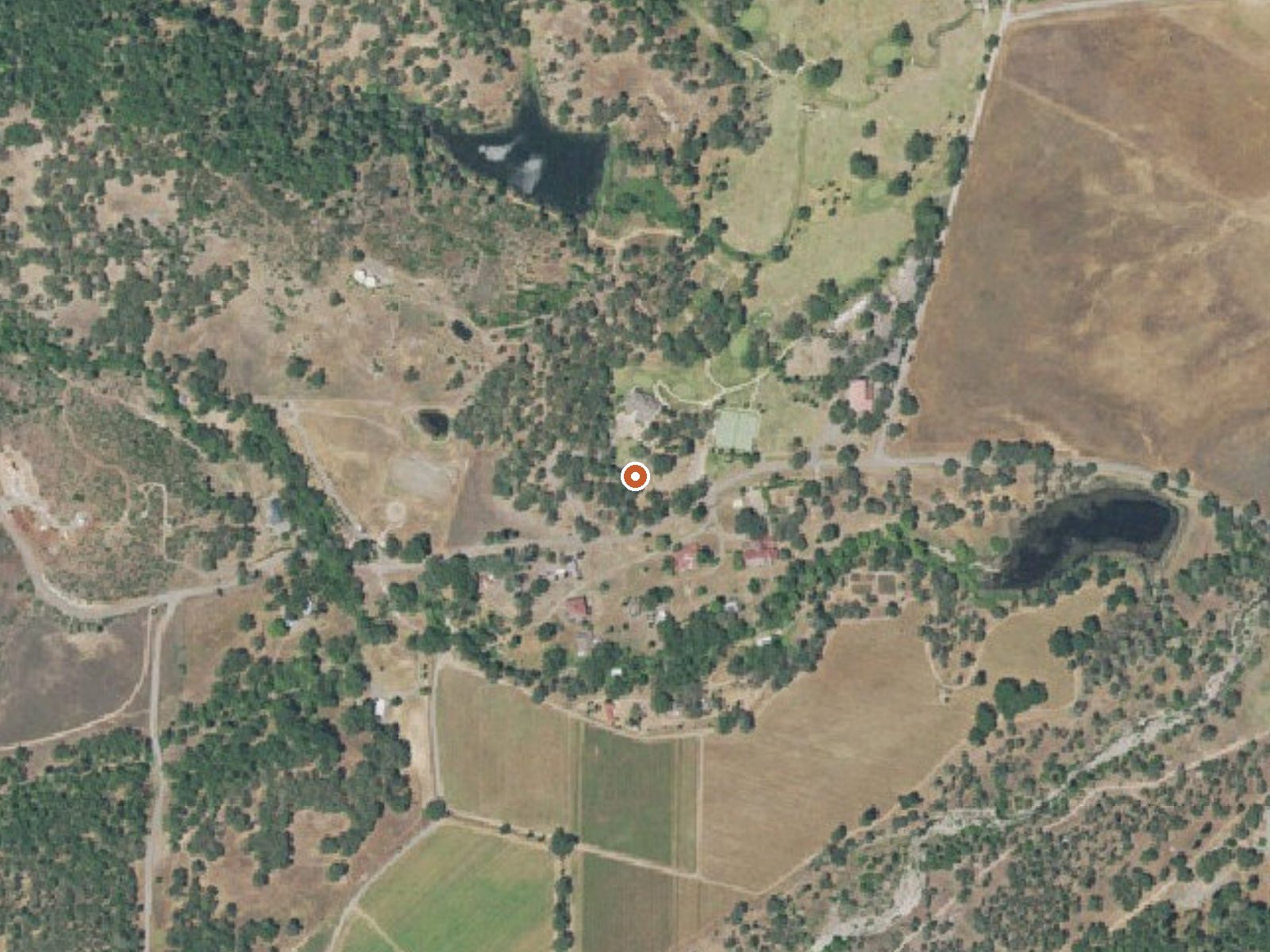 Aerial view of the ground around Aetna Springs