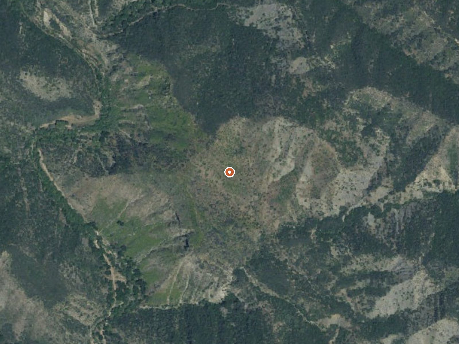 Aerial view of the ground around Agua Caliente Spring