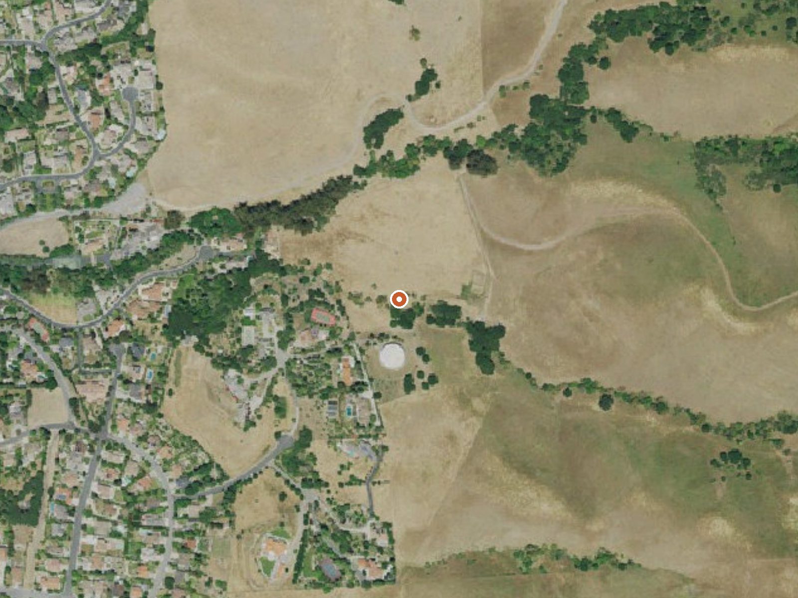Aerial view of the ground around Alameda Warm Springs
