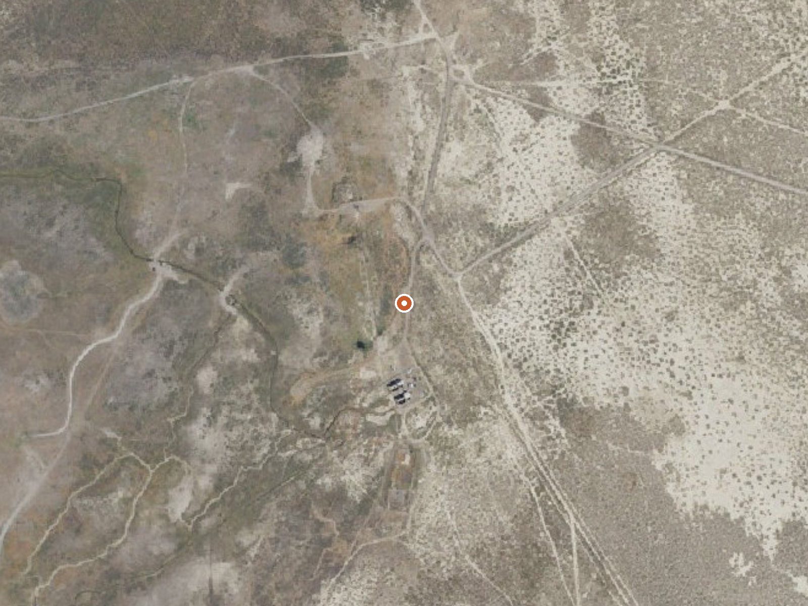 Aerial view of the ground around Amedee Hot Springs