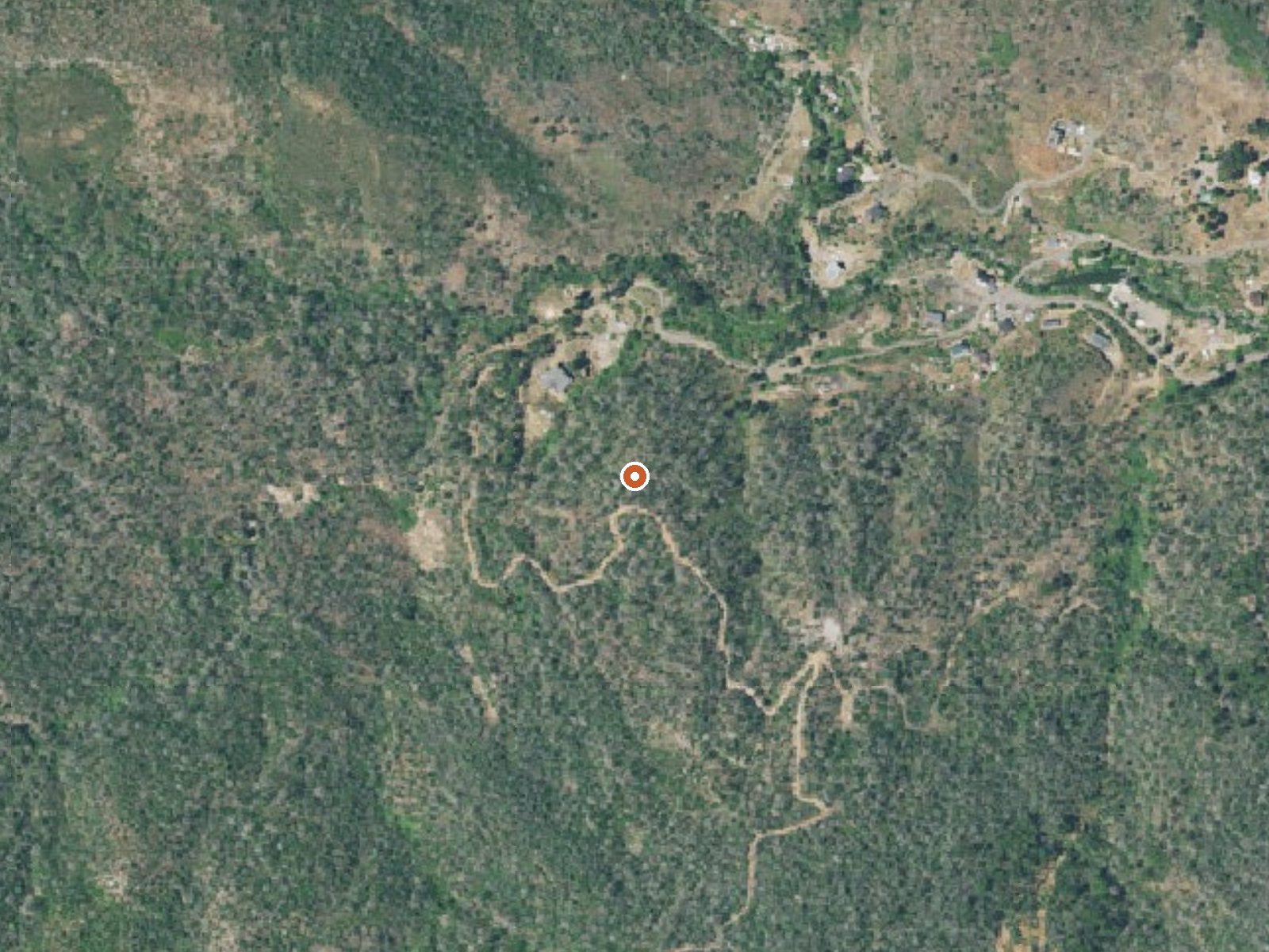 Aerial view of the ground around Anderson Springs