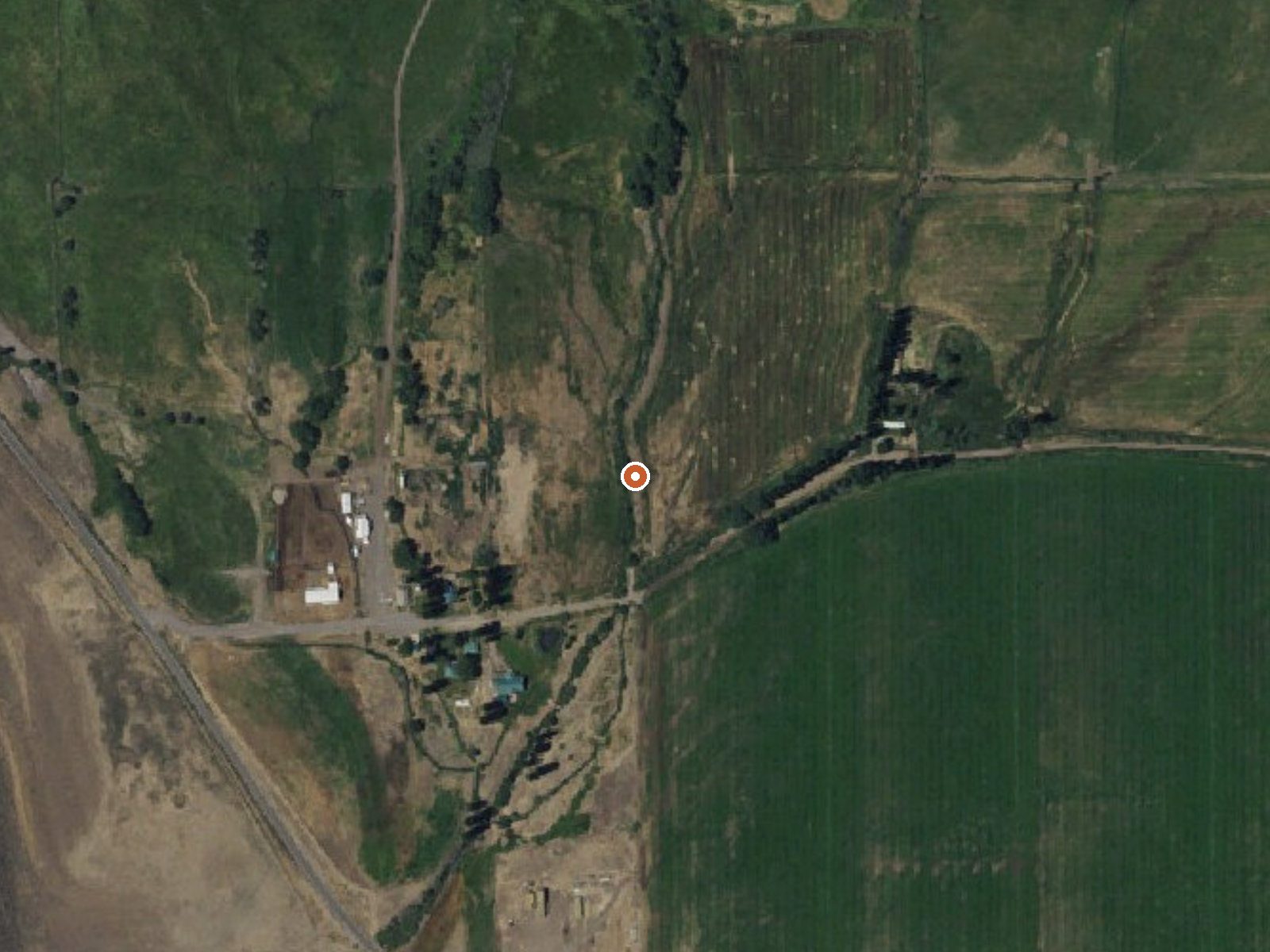 Aerial view of the ground around Bare Ranch Spring