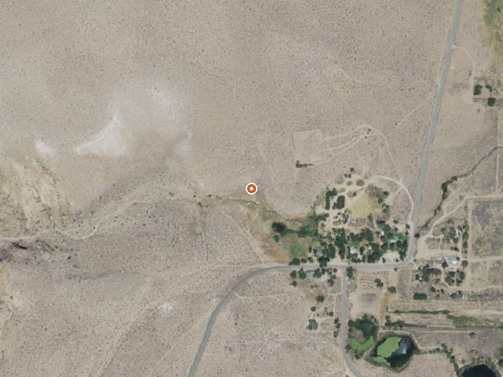 Aerial view of the ground around Benton Hot Springs