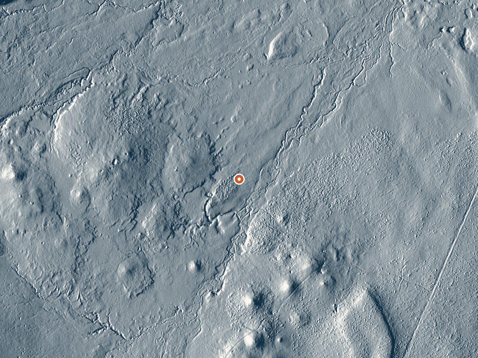 LiDAR bare-earth view of the same ground around Springs On Fairy Creek