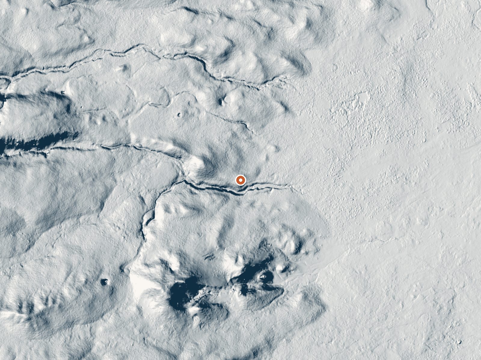 LiDAR bare-earth view of the same ground around Sylvan Springs