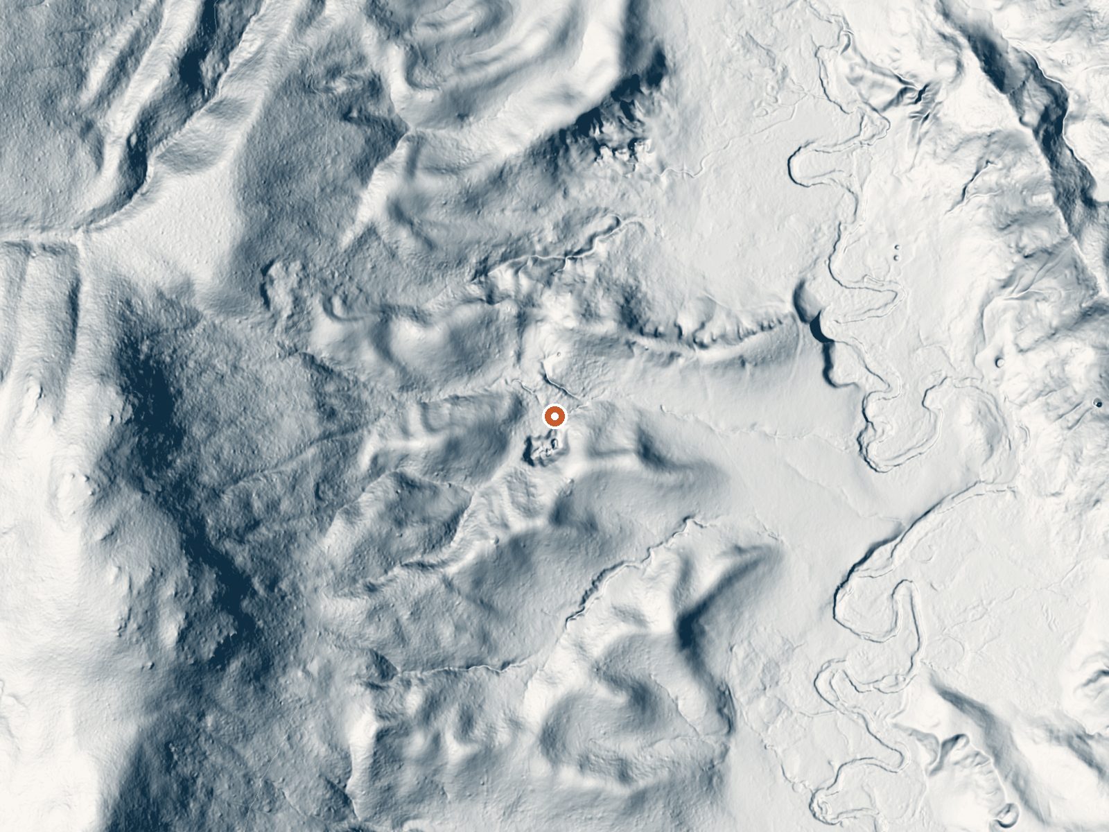 LiDAR bare-earth view of the same ground around The Mudkettles