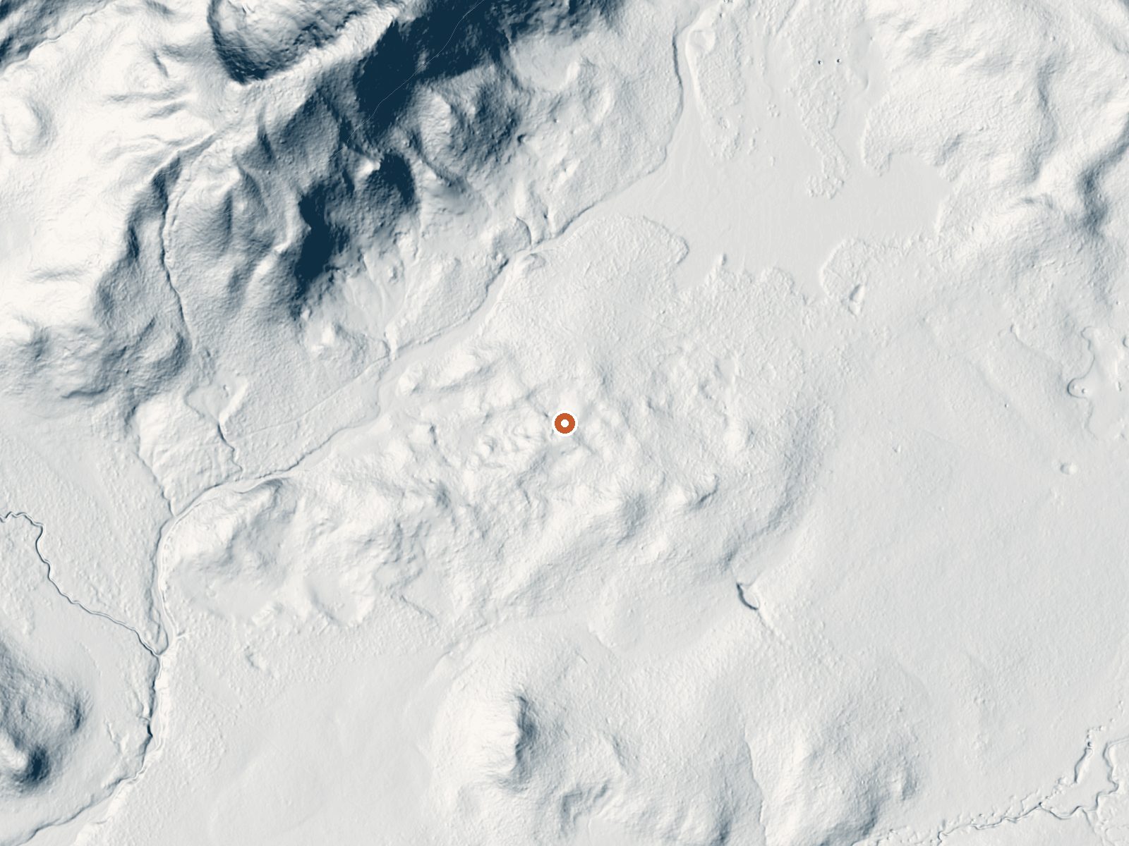LiDAR bare-earth view of the same ground around Warm Spring