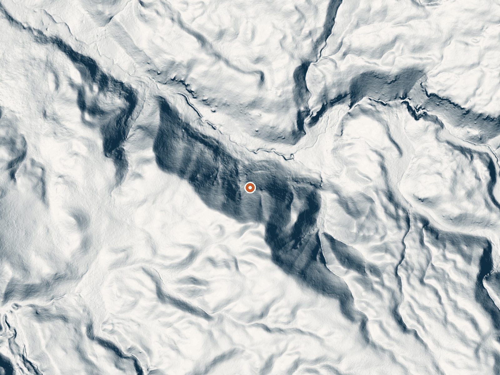 LiDAR bare-earth view of the same ground around White Creek Group