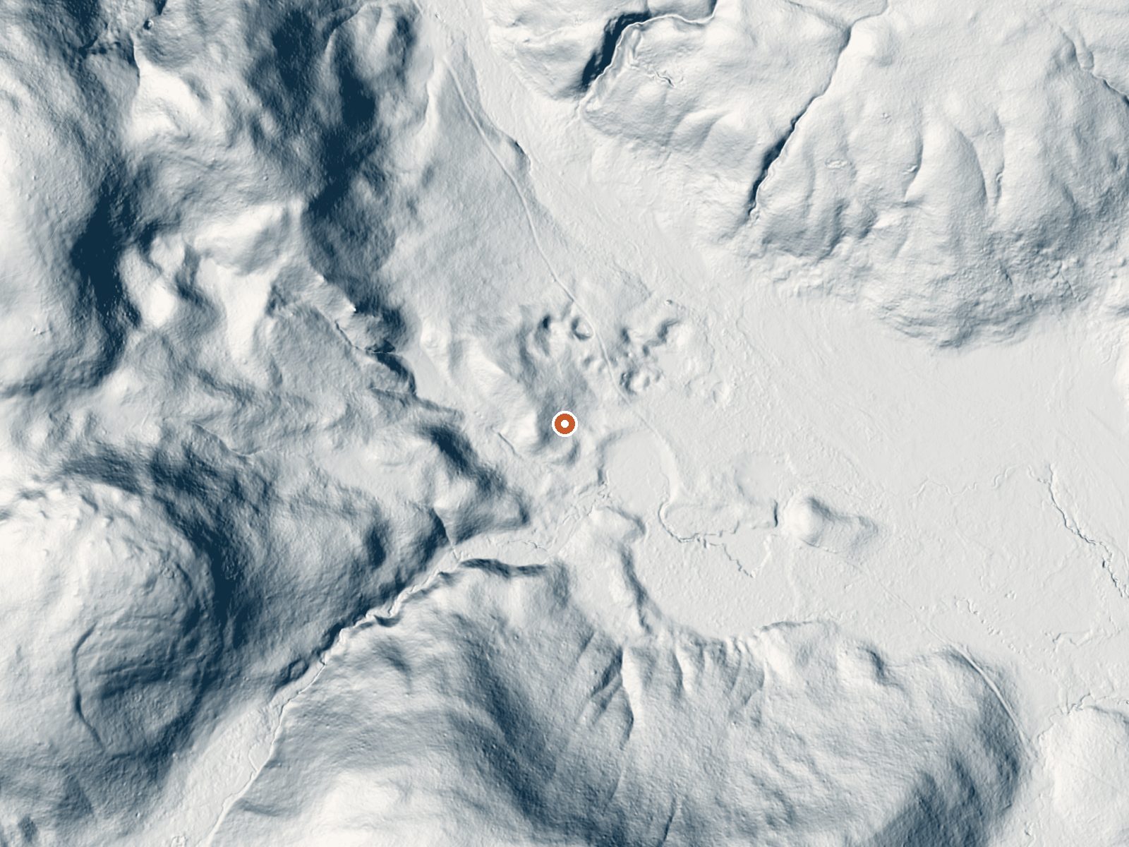LiDAR bare-earth view of the same ground around Whiterock Springs