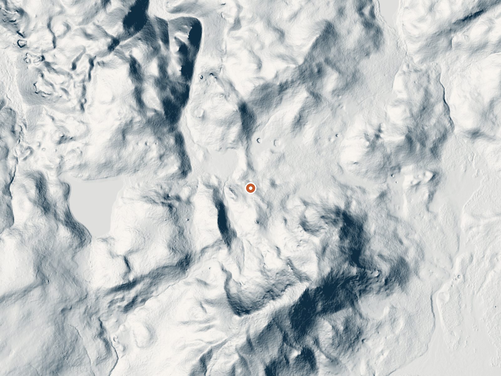 LiDAR bare-earth view of the same ground around the spring