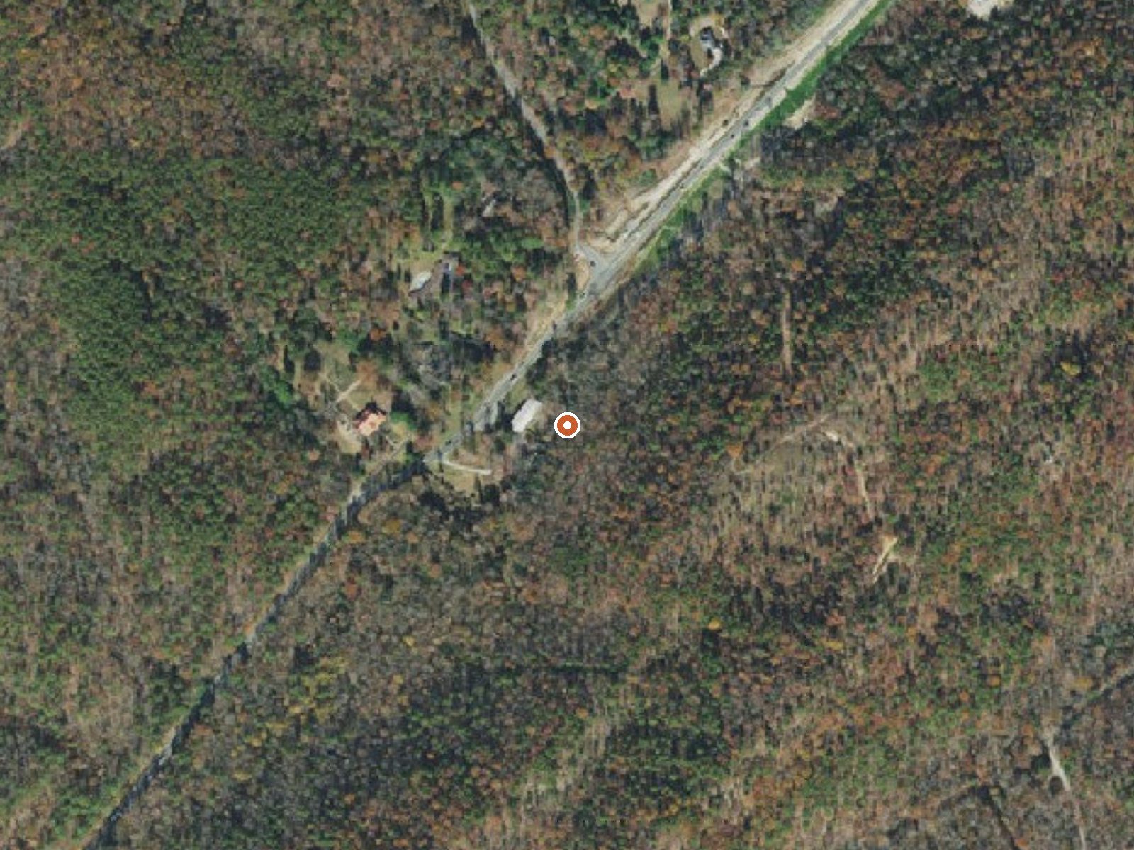 Aerial view of the ground around Big Chalybeate Spring