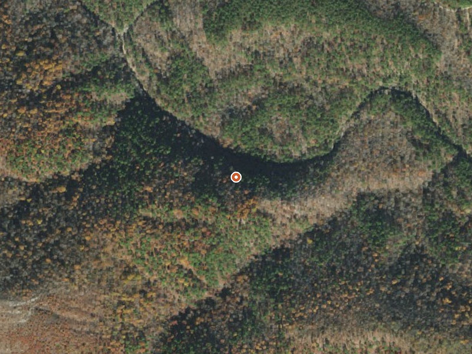 Aerial view of the ground around Spring On Little Missouri River