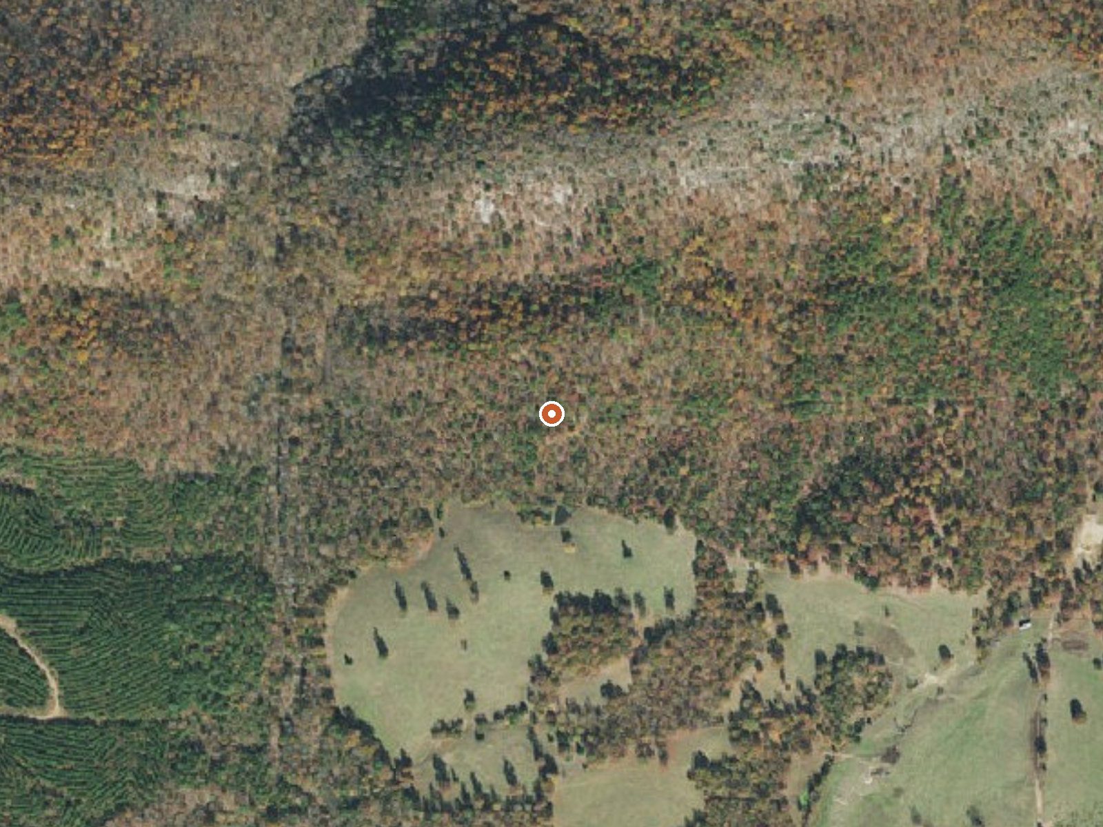Aerial view of the ground around Spring On Redland Mountain