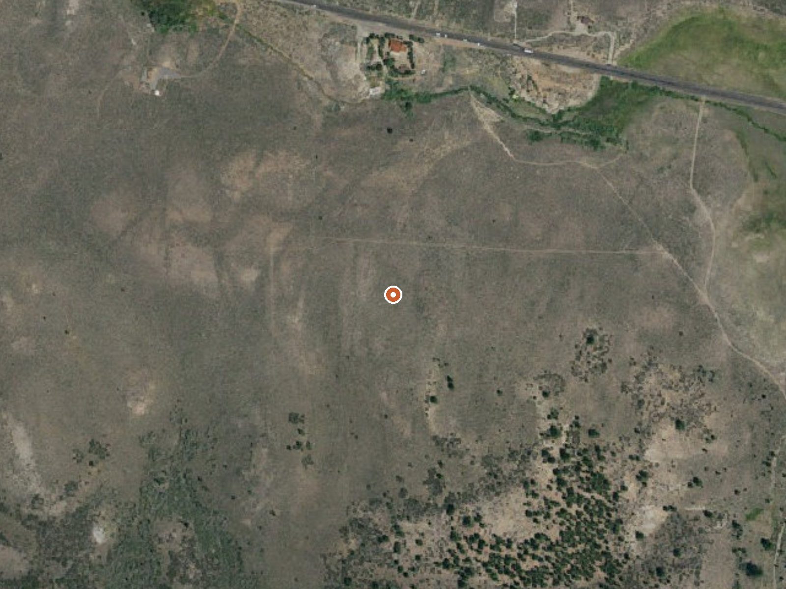 Aerial view of the ground around Fales Hot Springs