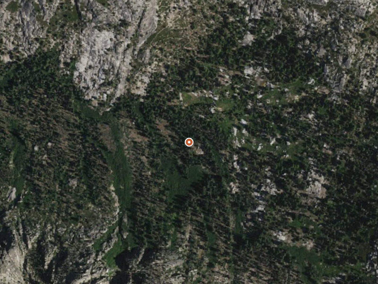 Aerial view of the ground around Fish Creek Hot Springs