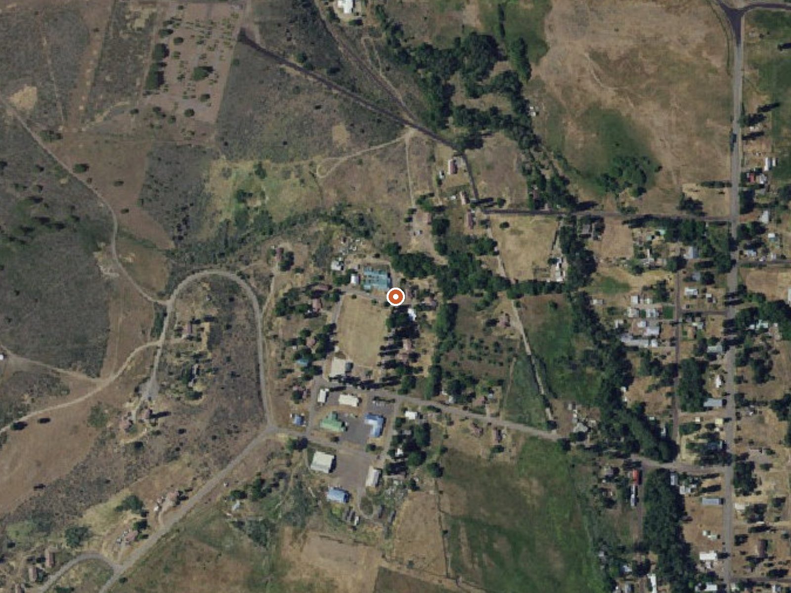 Aerial view of the ground around Fort Bidwell Hot Spring