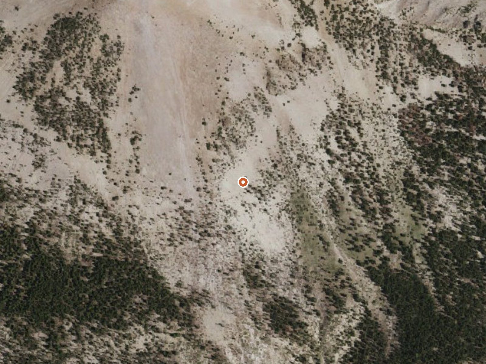 Aerial view of the ground around Fumaroles