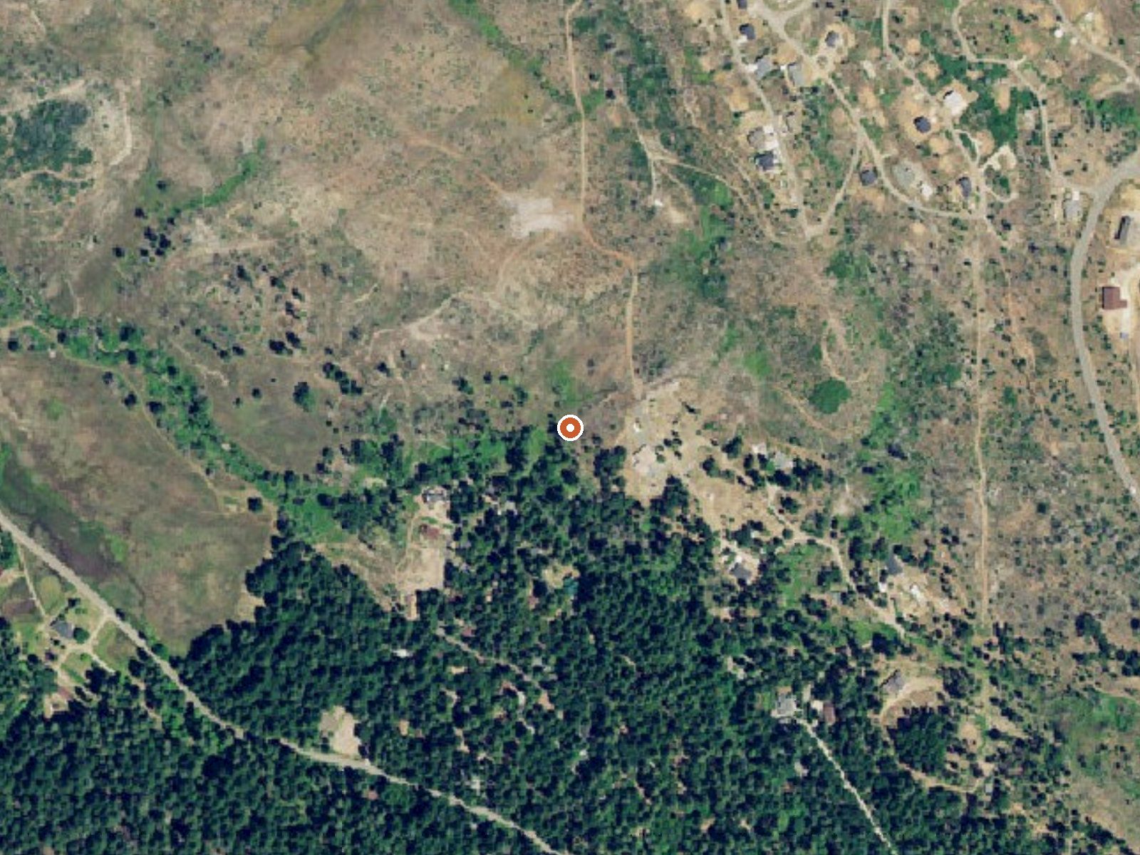 Aerial view of the ground around Gordon Warm Springs
