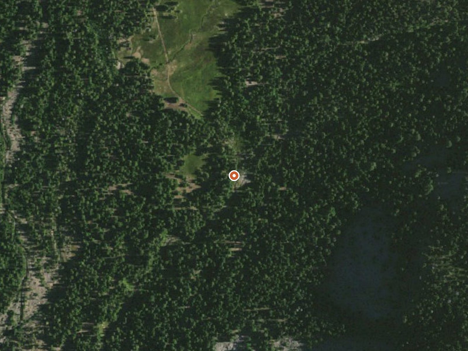 Aerial view of the ground around Growler Hot Spring