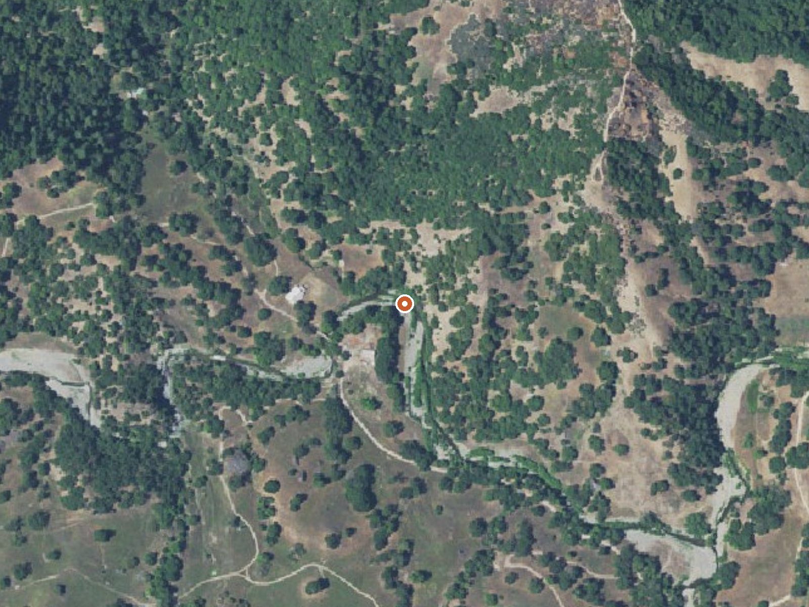 Aerial view of the ground around Hoods Hot Springs