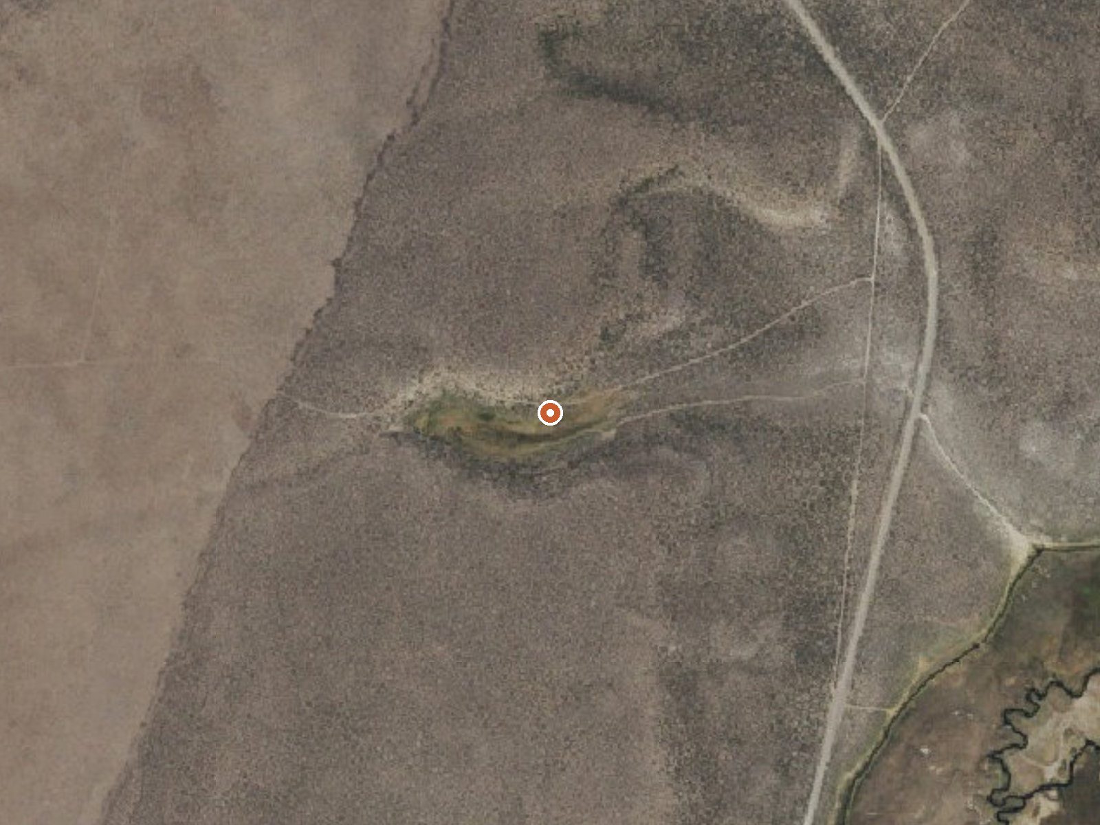 Aerial view of the ground around Hot Spring