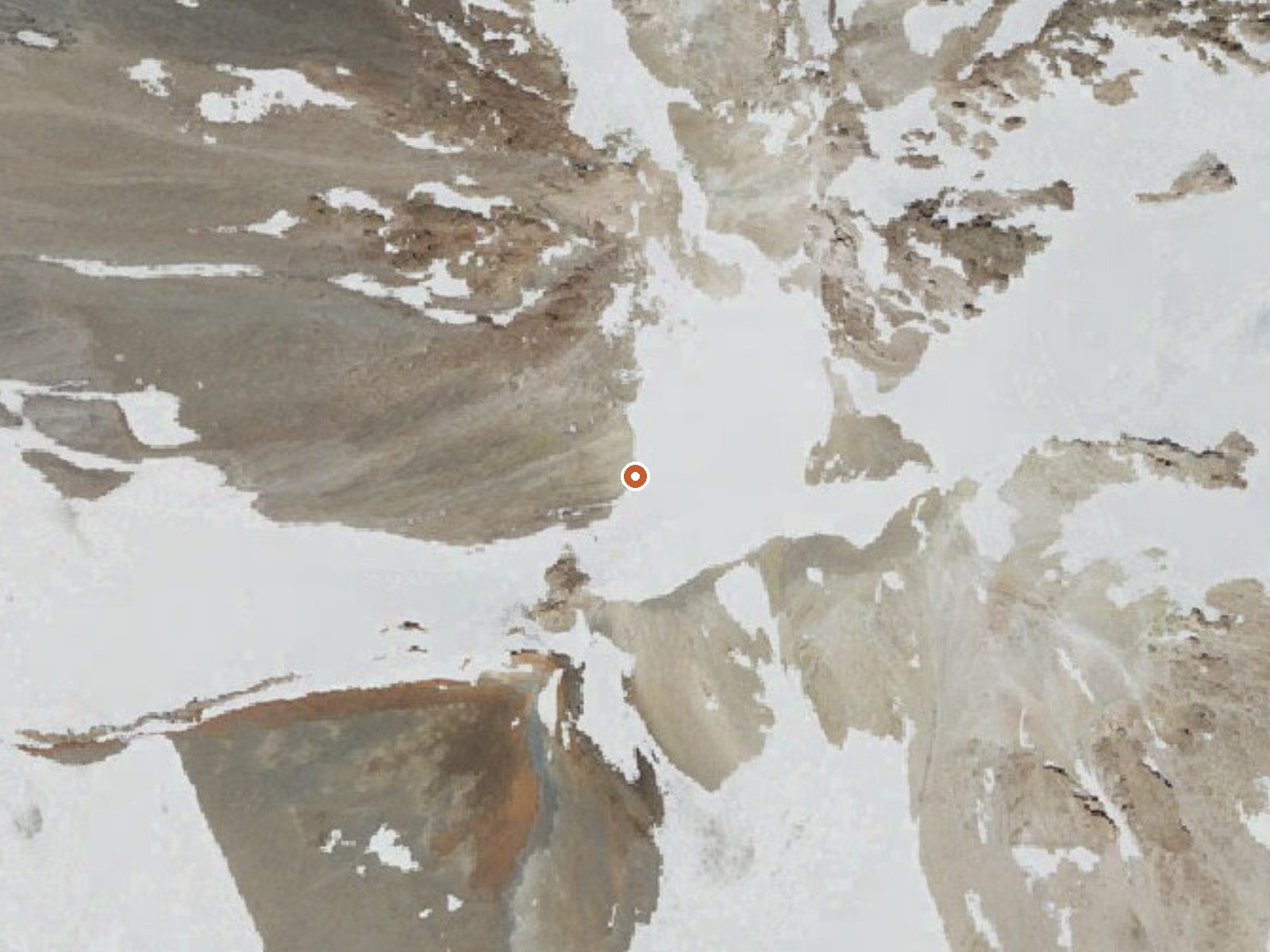 Aerial view of the ground around Hot Spring, Fumaroles