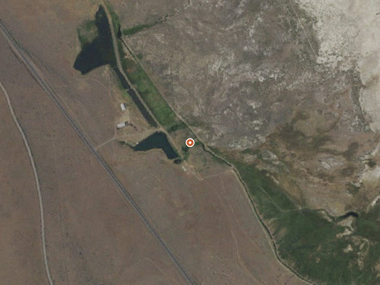 Aerial view of the ground around Hot Springs (Menlo Baths)
