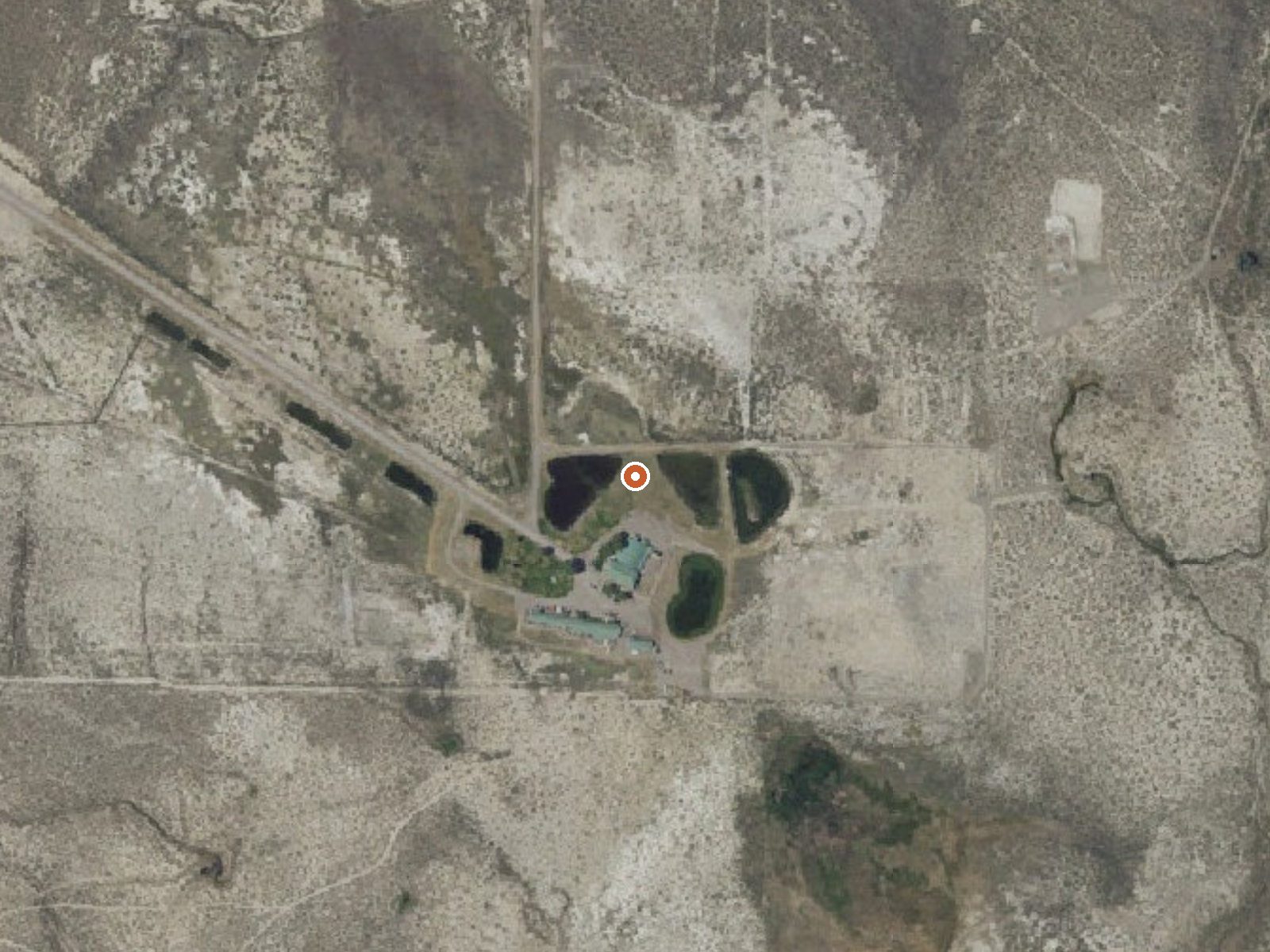 Aerial view of the ground around Hot Springs (Surprise Valley)