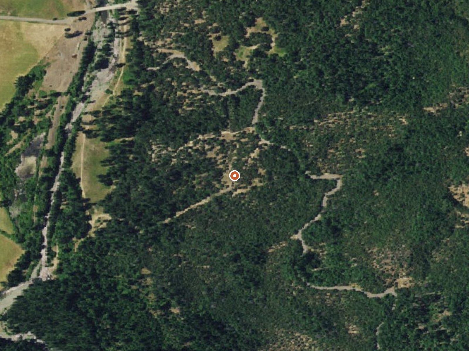 Aerial view of the ground around Hunt Hot Spring