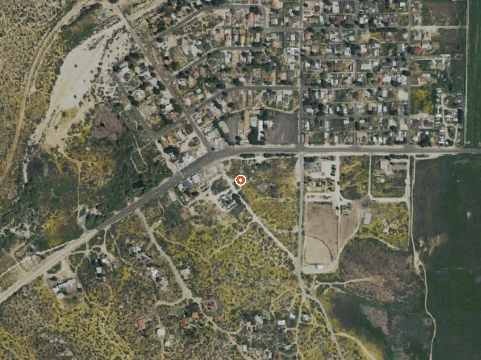 Aerial view of the ground around Jacumba Hot Springs
