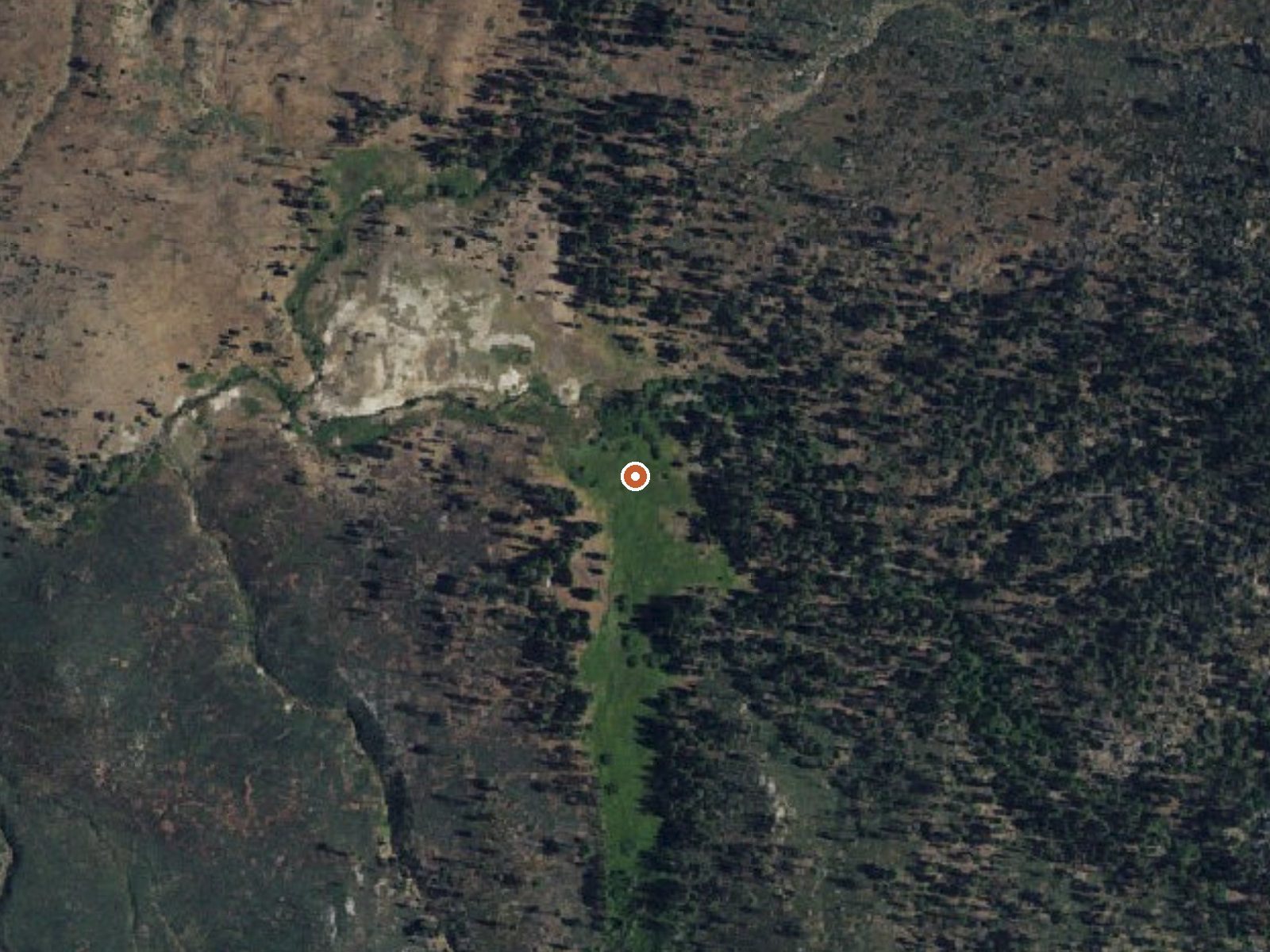 Aerial view of the ground around Jordan Hot Springs