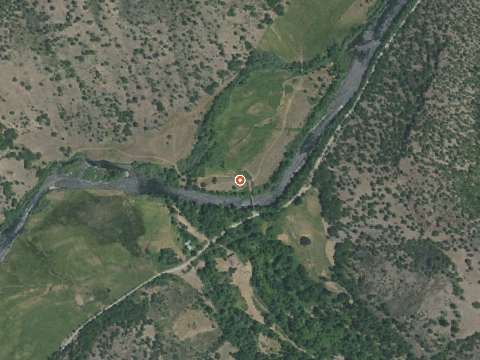 Aerial view of the ground around Klamath Hot Spring