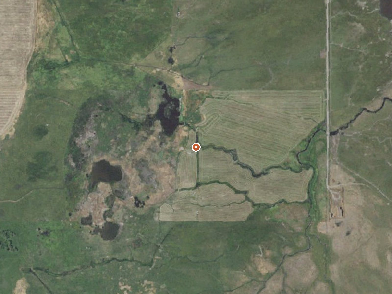 Aerial view of the ground around Lake City Hot Springs